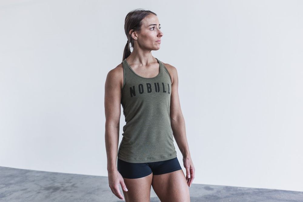 WOMEN'S RACERBACK TANK (CLASSIC COLORS) - ARMY GREEN