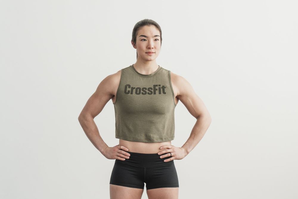 WOMEN\'S CROSSFIT® MUSCLE TANK - ARMY GREEN