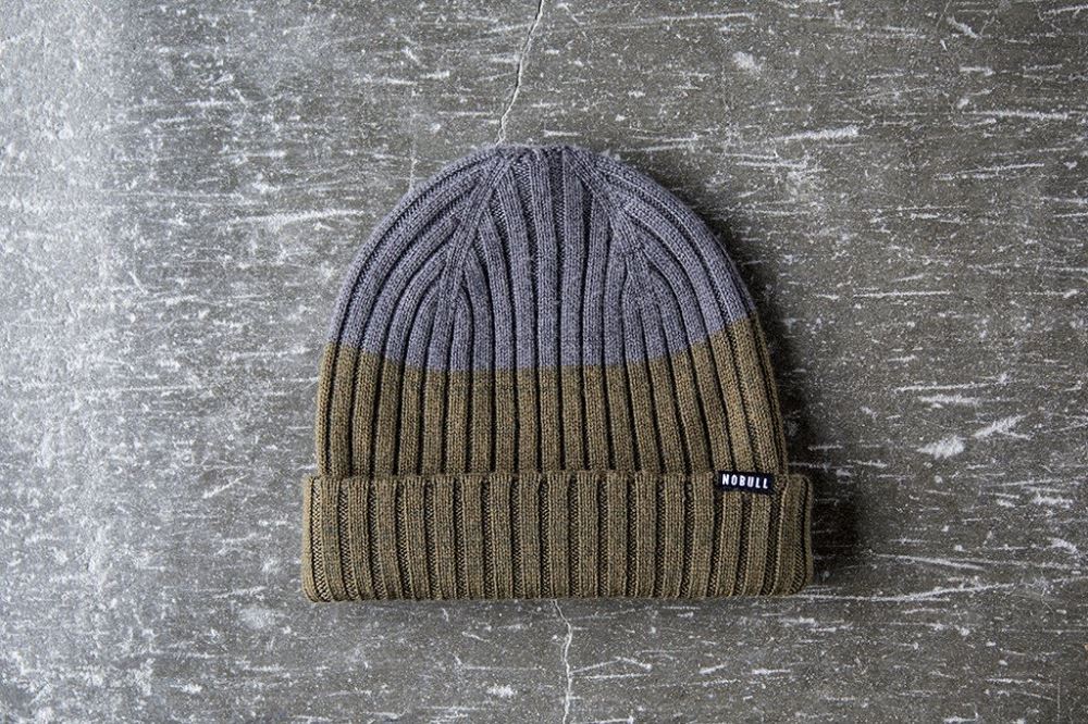 WATCH CAP BEANIE - OLIVE GREEN AND GREY