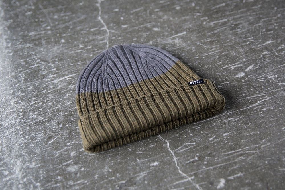 WATCH CAP BEANIE - OLIVE GREEN AND GREY