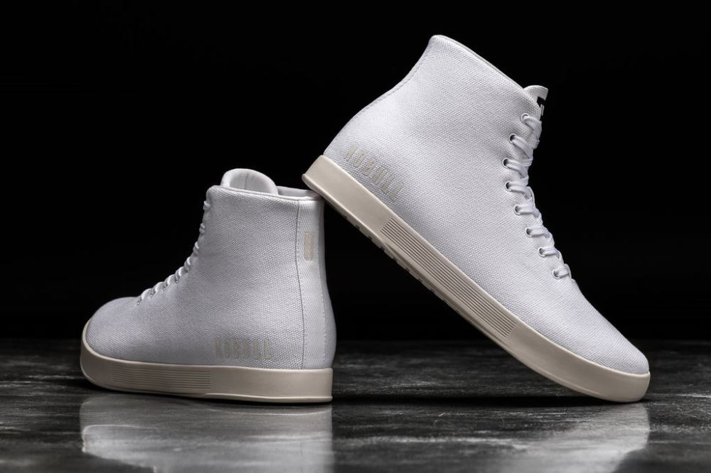HIGH-TOP WHITE IVORY CANVAS TRAINER (MEN'S)