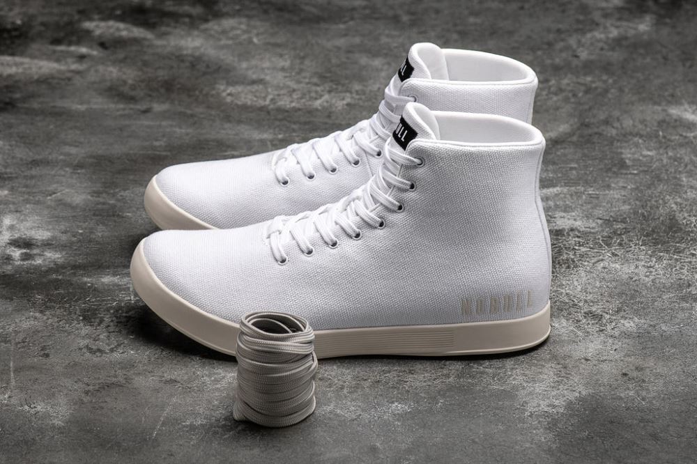 HIGH-TOP WHITE IVORY CANVAS TRAINER (MEN'S)