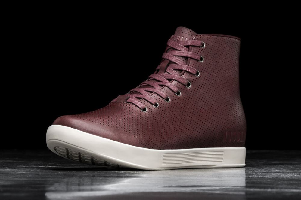 HIGH-TOP BURGUNDY LEATHER TRAINER (MEN'S)