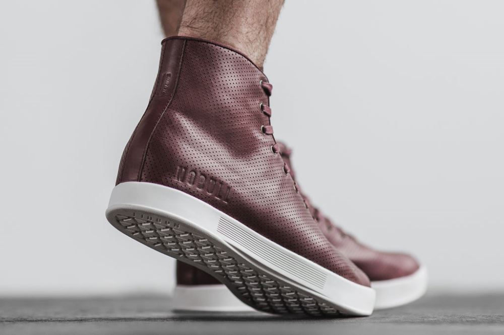 HIGH-TOP BURGUNDY LEATHER TRAINER (MEN'S)