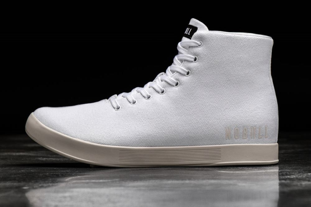 HIGH-TOP WHITE IVORY CANVAS TRAINER (WOMEN'S)